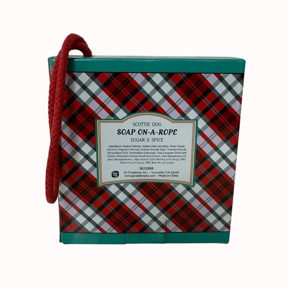 Scottie Dog Bath Soap On A Rope Sugar Spice Scent Shower Decorative Guy Gift - Picture 2 of 10